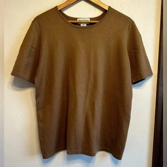 Rena Rowan for Saville Vntg Camel Short Sleeve Sweater Top lambswool blend Sz 1x - Picture 1 of 8